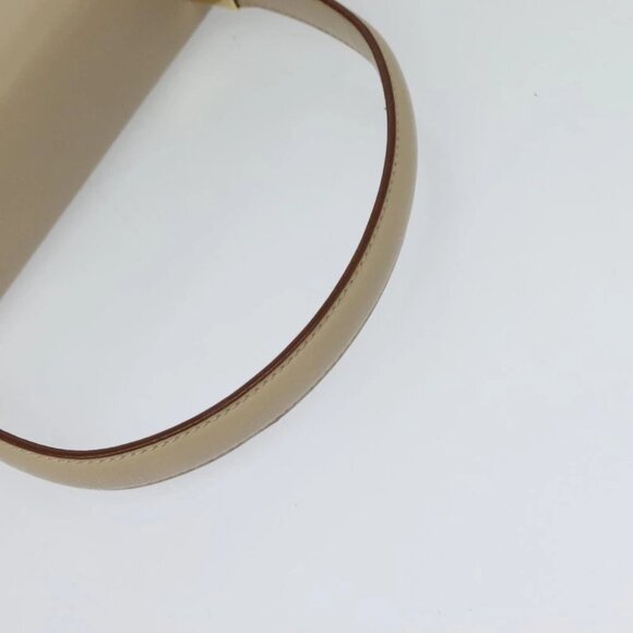 Salvatore Ferragamo Gancini Hand Bag Leather 2way Beige Gold Auth 125026 - Picture 11 of 16